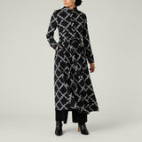 Daisy Dress with Obi Belt, Black