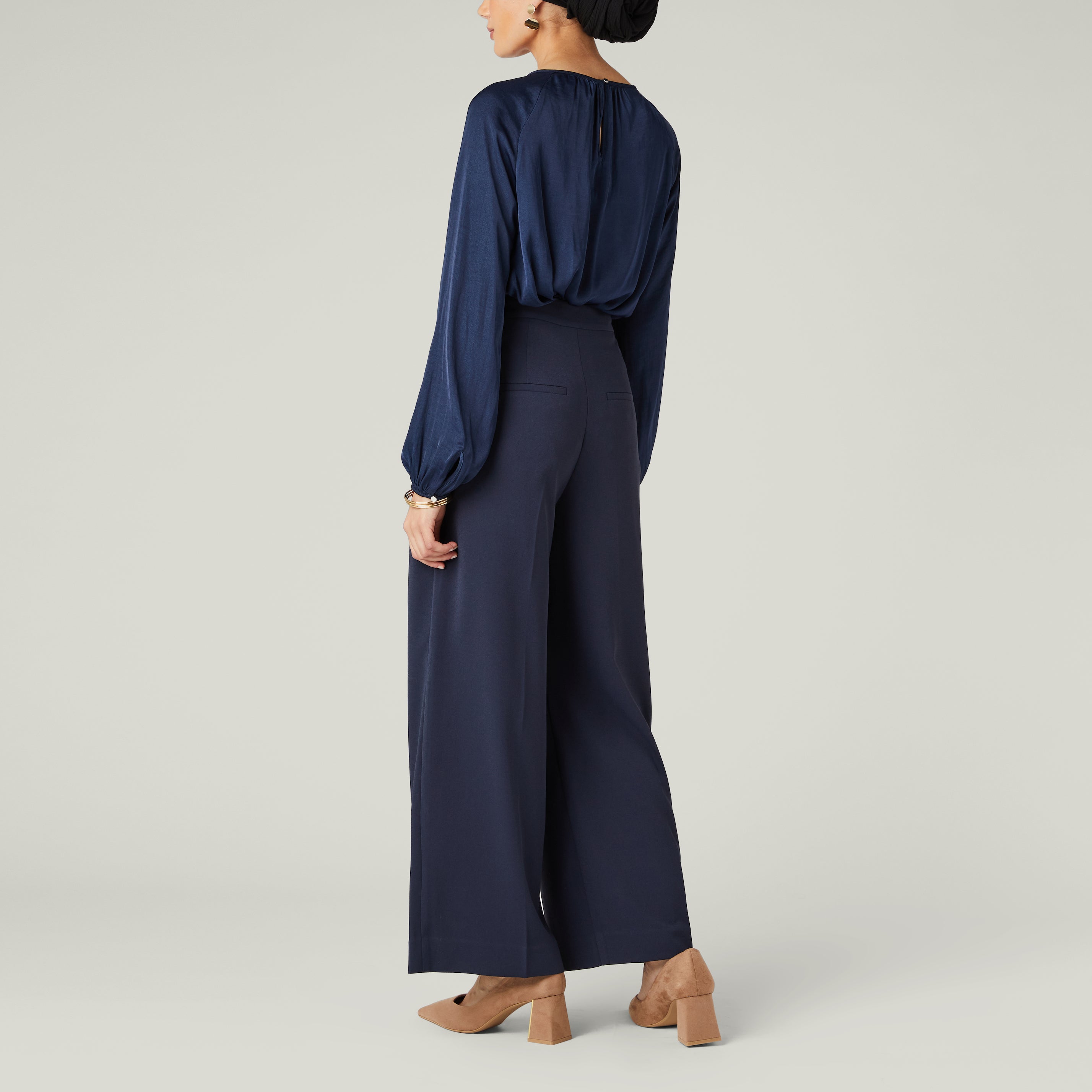 Wardrobe Essential Wide Leg Trouser navy