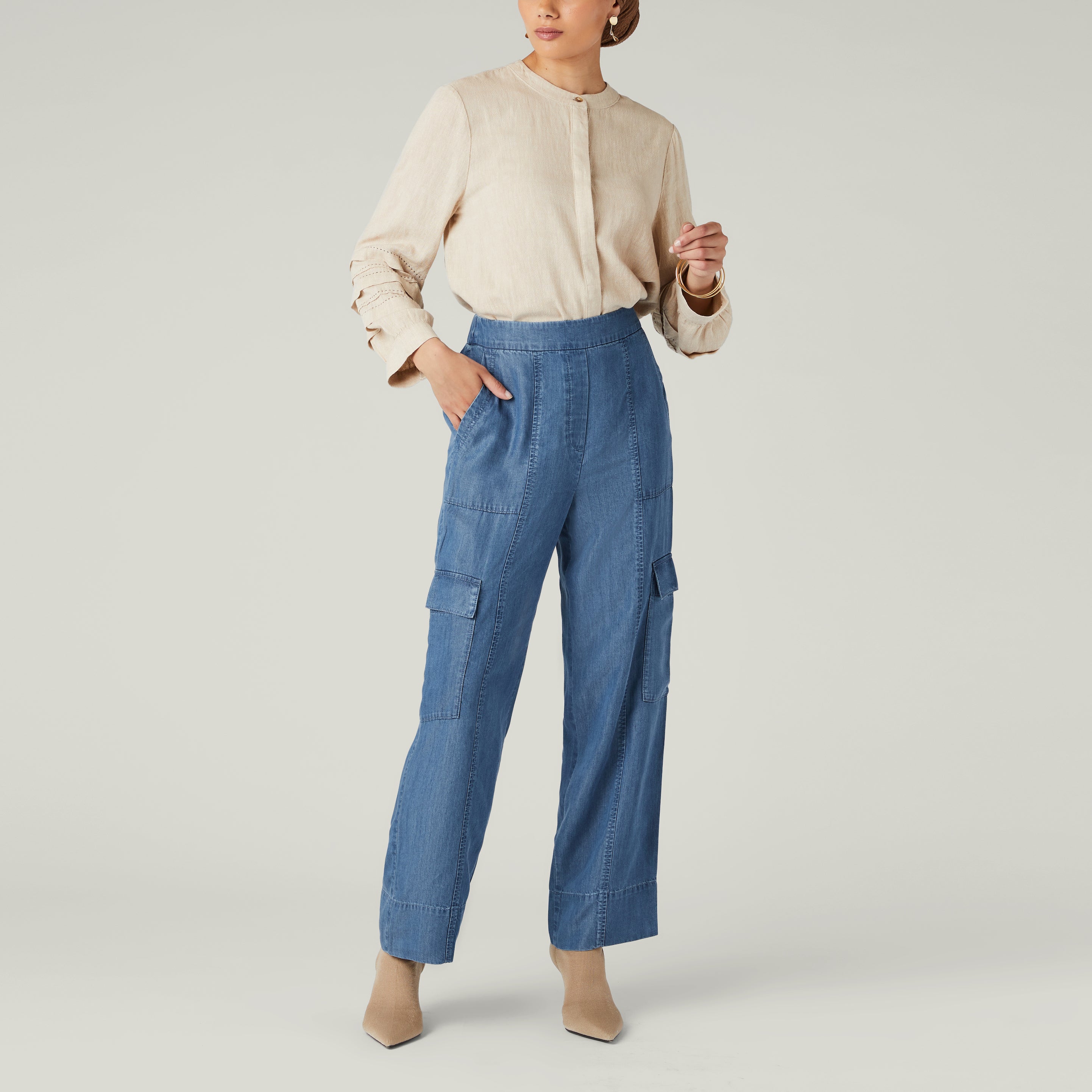 Denim Style Cargo Pants