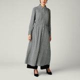 Geometric Print Shirt Dress, Black