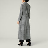 Geometric Print Shirt Dress, Black