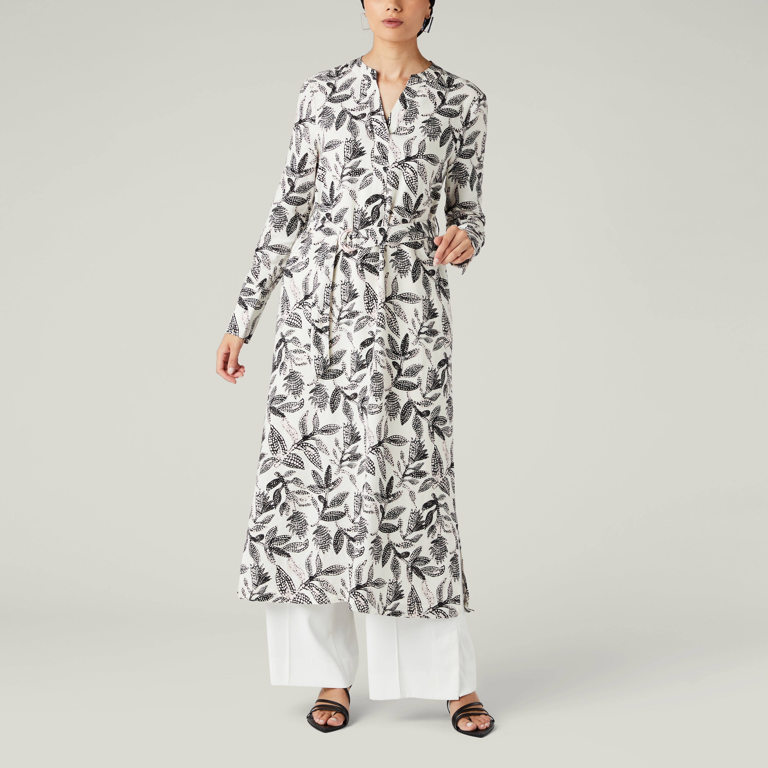 leaf print dress