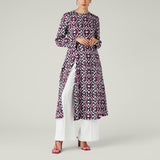 IKAT Print Tunic, Black & Pink