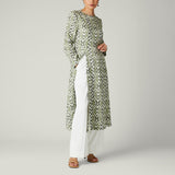 IKAT Print Tunic, Khaki