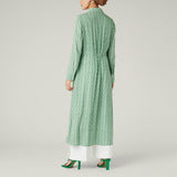 Geometric Print Shirt Dress, Green