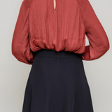 Blouson Sleeve Popover Blouse, Copper