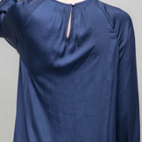 Blouson Sleeve Popover Blouse, Navy