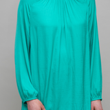 Blouson Sleeve Popover Blouse, Dark Cyan