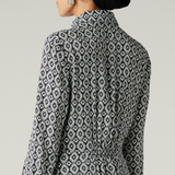 Geometric Print Shirt Dress, Black