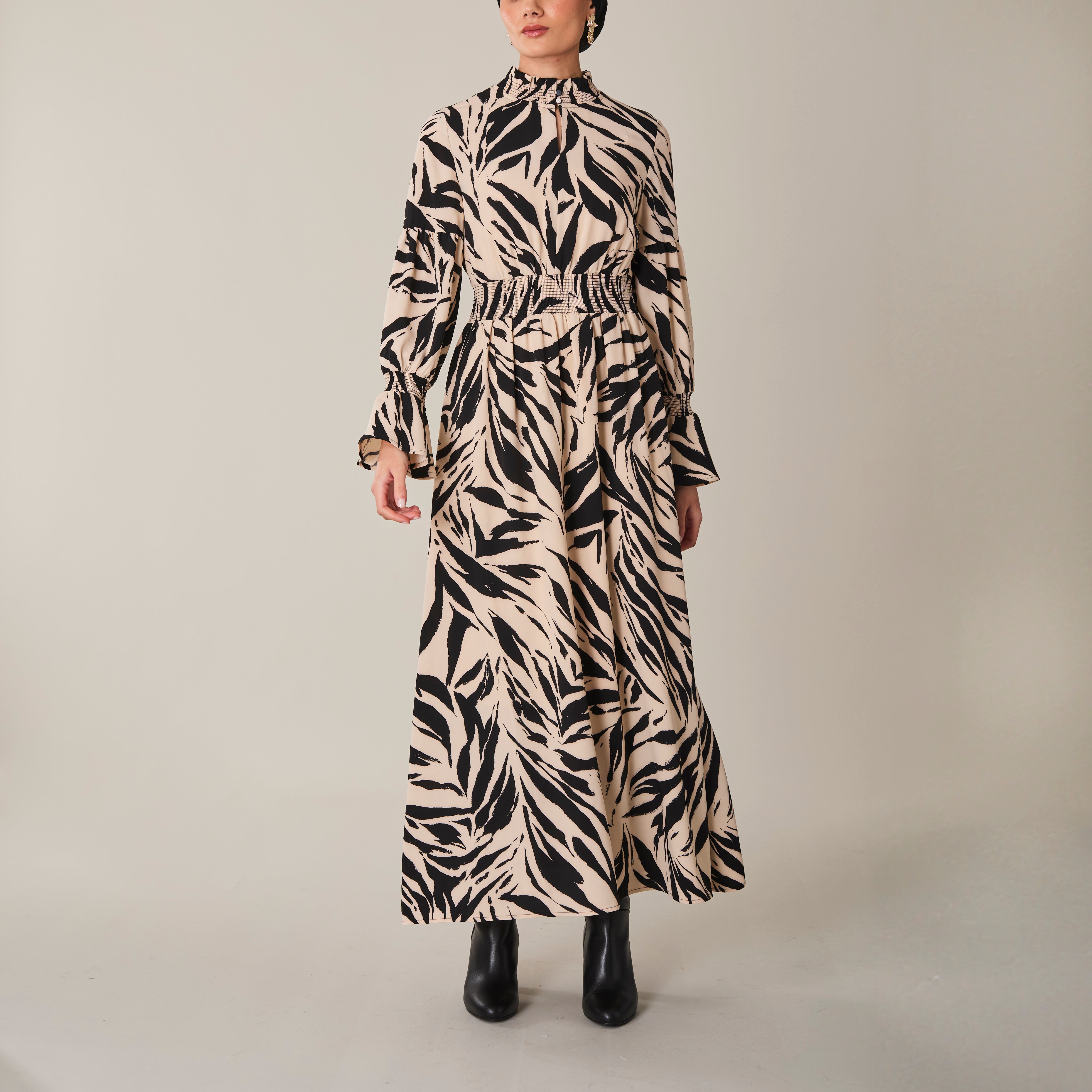 Zebra Print Maxi Dress NAAYIB Zebra Print Maxi Dress NAAYIB