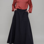 Black A Line Maxi Skirt