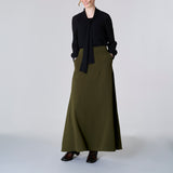 Maxi A Line Skirt, Khaki