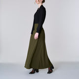 Maxi A Line Skirt, Khaki