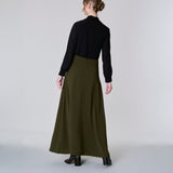 Maxi A Line Skirt, Khaki