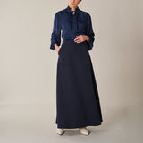 Maxi A Line Skirt, Navy