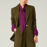 Relaxed Single Breasted Blazer, Khaki