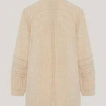 contrast stitch linen blouse sand