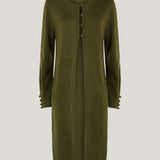 Olive Longline Merino Wool Cardigan