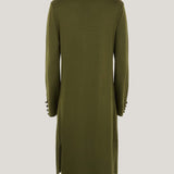 Olive Longline Merino Wool Cardigan