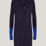 Two Tone Fine Knit Cardigan, Blue