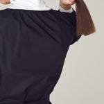 Crisp Black Cotton Wrap Blouse with long tie details.Ê