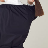 Crisp Black Cotton Wrap Blouse with long tie details.Ê