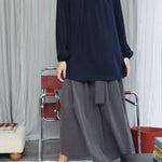Elevated Essential, Statement Blouse in Timeless Navy, Versatile long length comfort and adaptability.