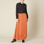 Burnt Orange Satin Maxi Skirt