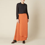 Burnt Orange Satin Maxi Skirt