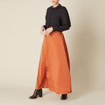 Burnt Orange Satin Maxi Skirt