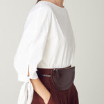 Pure Cotton White Blouse, Tie Cuff and Back Pin Tuck Detail, perfect for pairingÊ