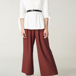 Pure Cotton White Blouse, Tie Cuff and Back Pin Tuck Detail, perfect for pairingÊ