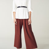 Pure Cotton White Blouse, Tie Cuff and Back Pin Tuck Detail, perfect for pairingÊ