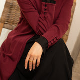 Red Longline Extra Fine Merino Cardigan