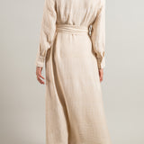 Midaxi Fit And Flare Dress, Neutral Cream