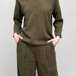 Khaki Minimal Blouse