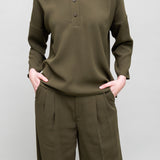 Khaki Minimal Blouse