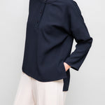 Grandad Collar Blouse in Black