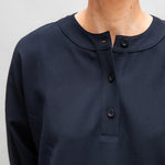 Grandad Collar Blouse in Black