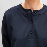 Grandad Collar Blouse in Black