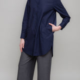 Classic long navy shirt