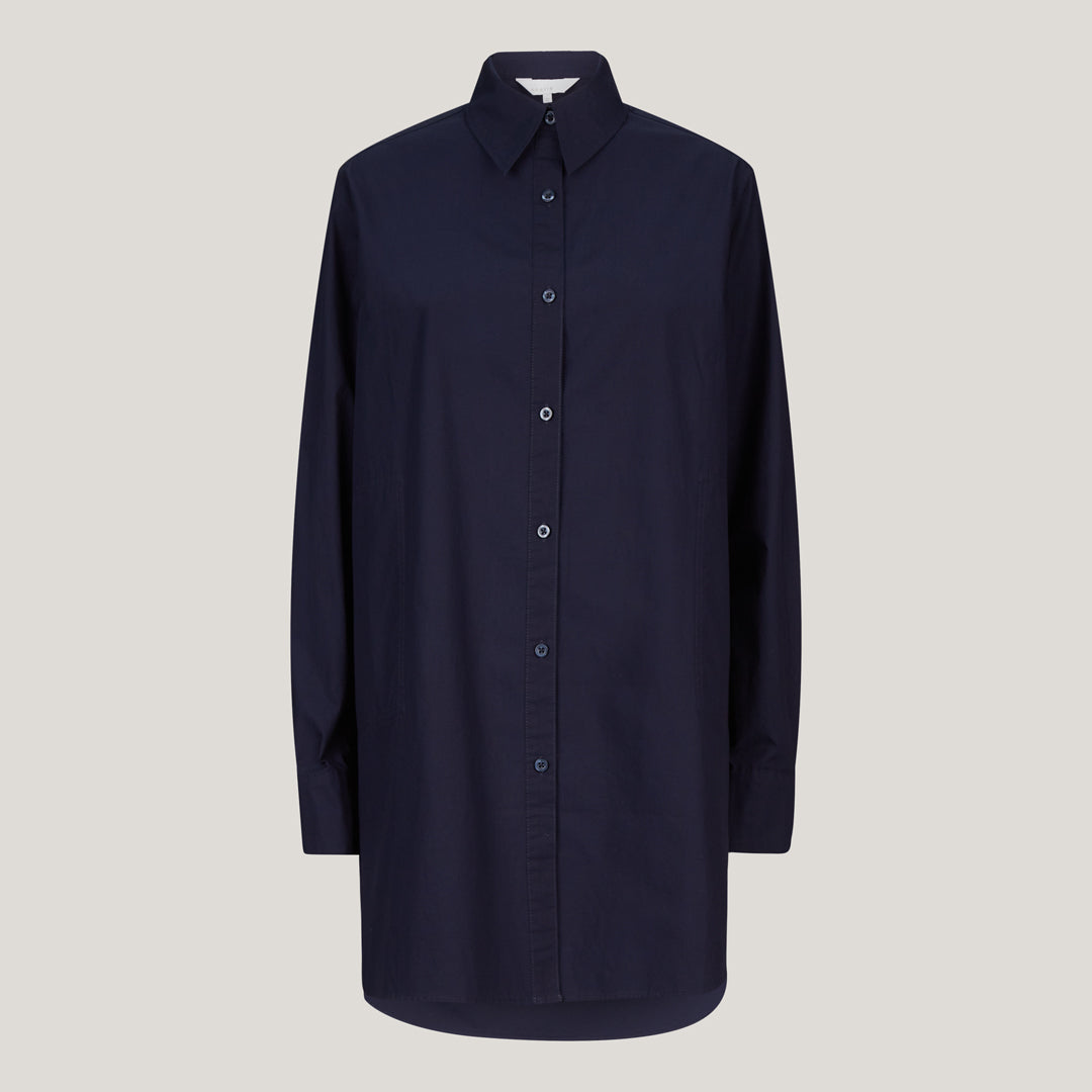 Classic long navy shirt