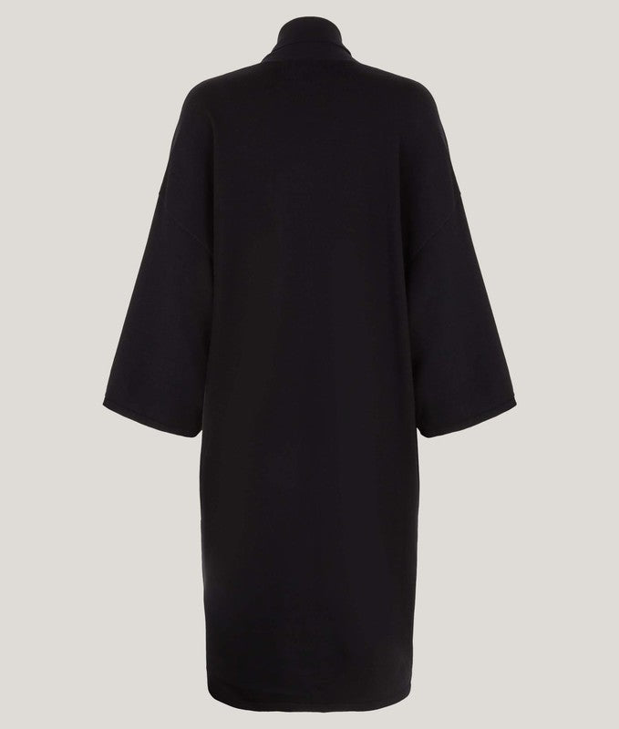 Black Kimono Style Long Cardigan, tie detail