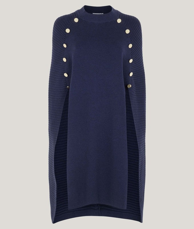 Navy Cape Fashion Knitwear