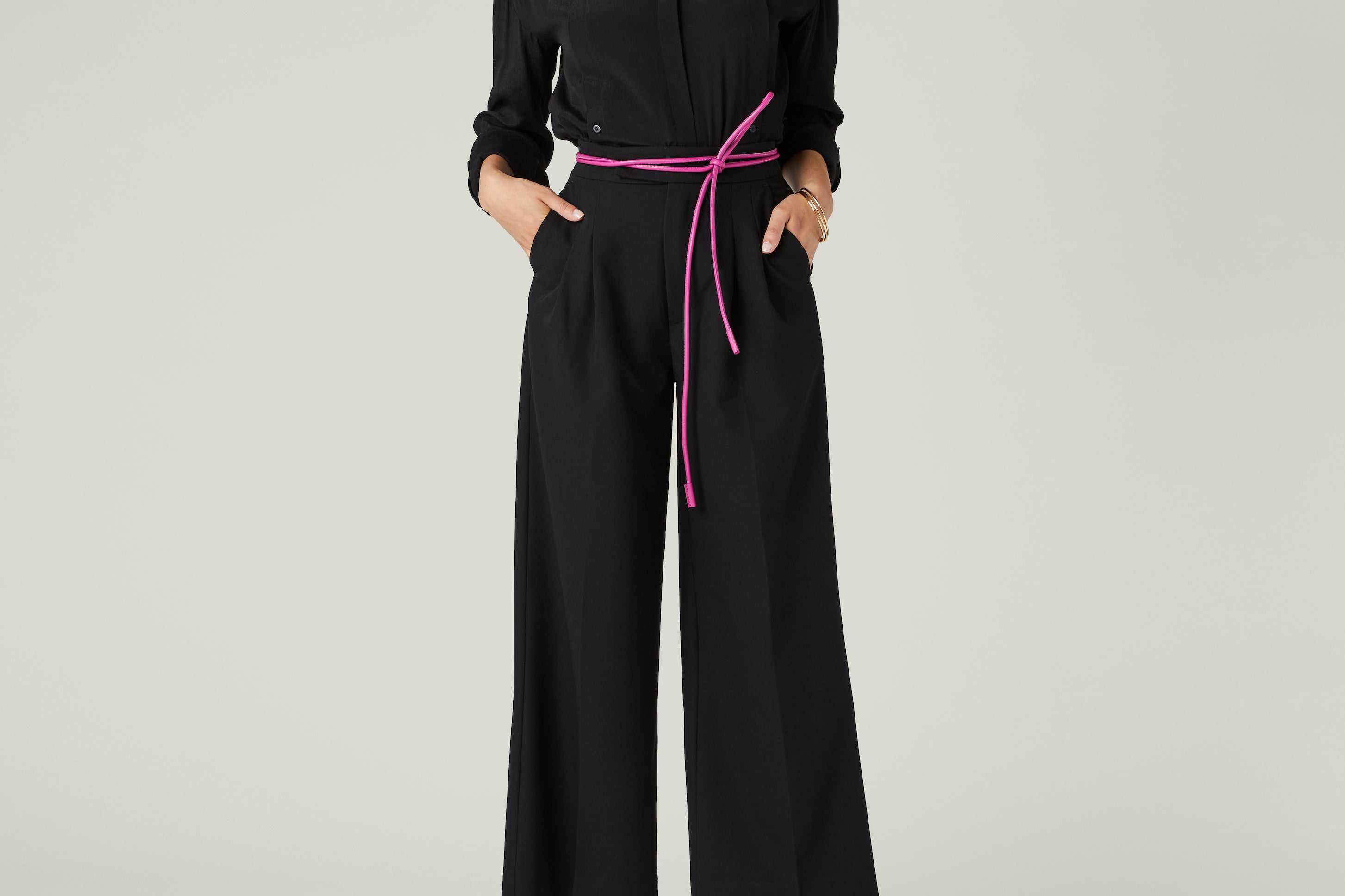 black wide leg trouser