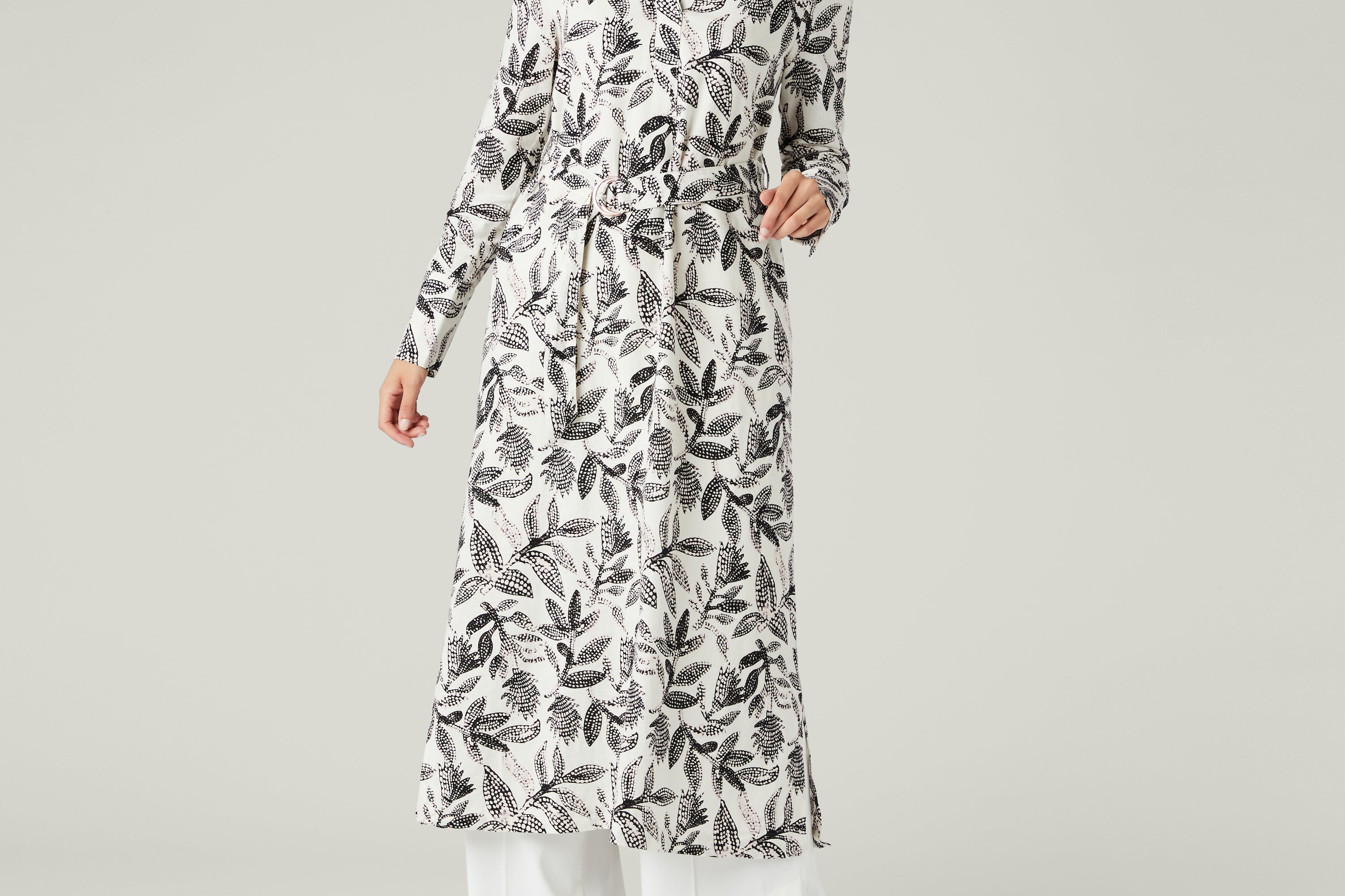 leaf print dress