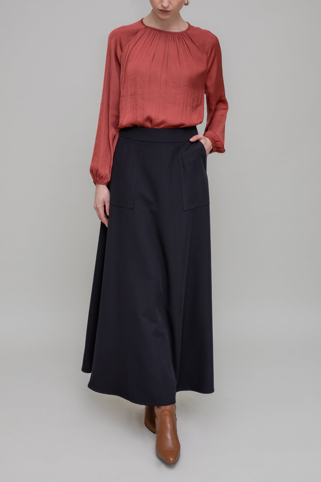 Black Leather Mini Skirt - Quilted Print - Esha - Preby London
