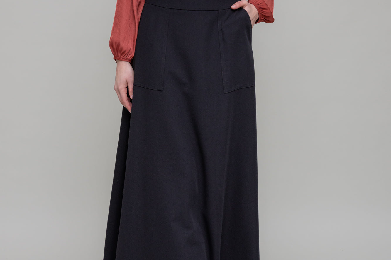Black A Line Maxi Skirt