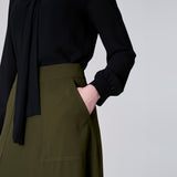Maxi A Line Skirt, Khaki