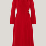 Long Sleeve Wrap Dress in Red